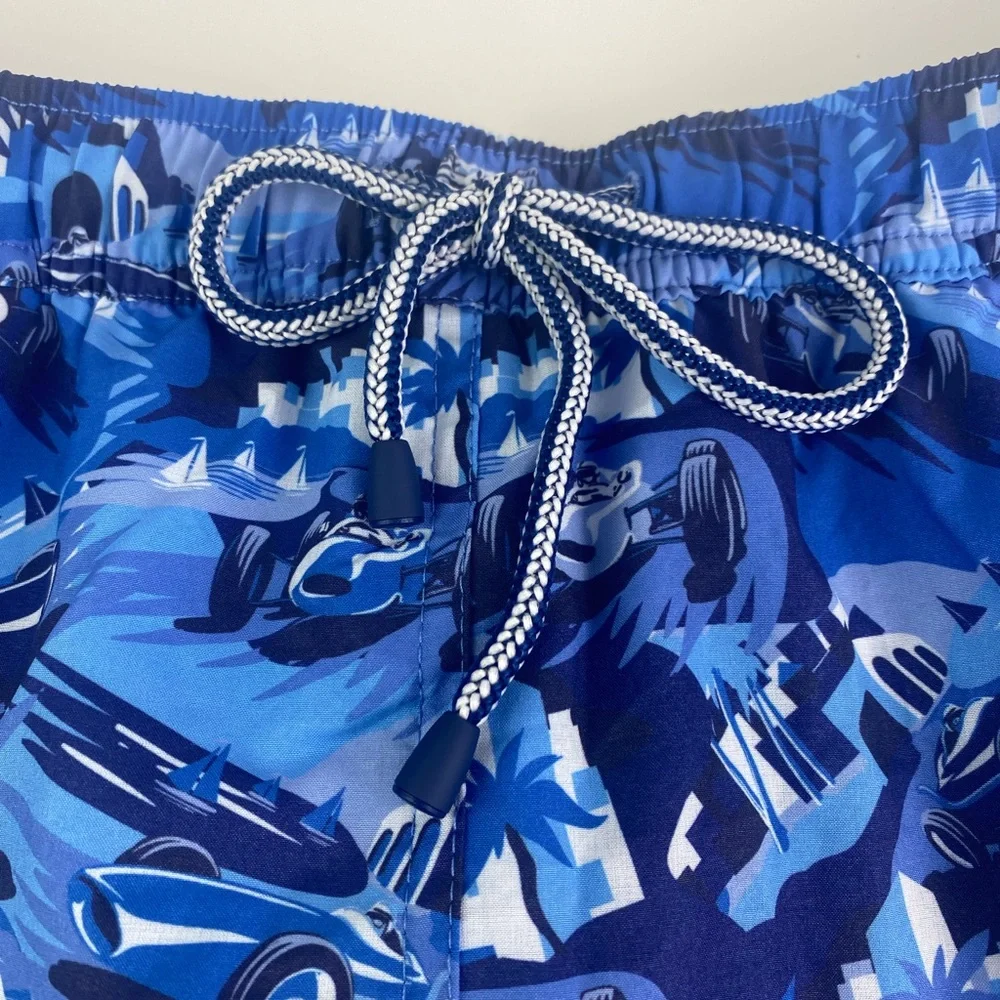 NWT Peter Millar Seaside Monaco Madness ATL Blue w/Koozie Swim Trunks Suit $98